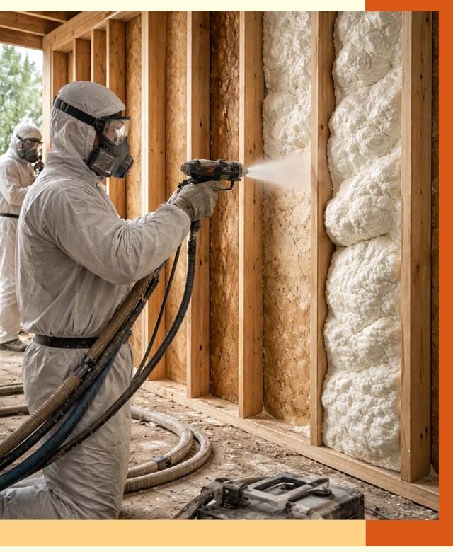 Утепление каркасного дома ППУ в Анапе от 2908 руб./м2 — работа под ключ | ТепломастерНпа