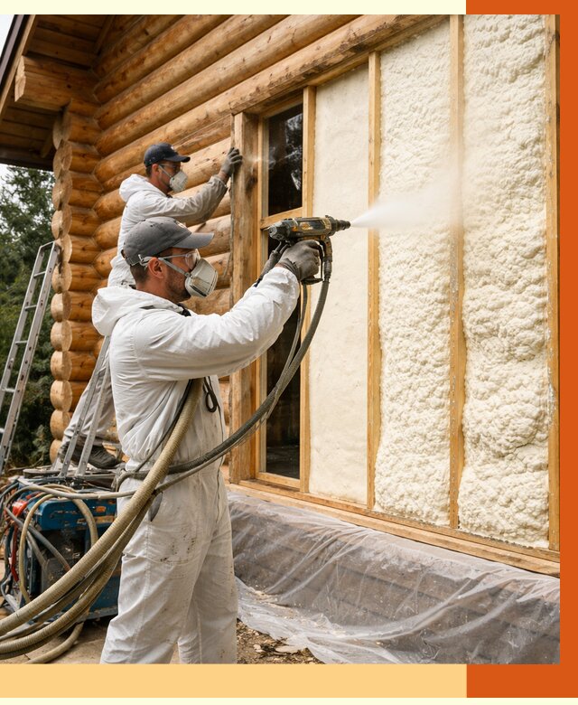 Утепление деревянного дома ППУ в Анапе от 4361 руб/м2 | ТепломастерНпа — под ключ