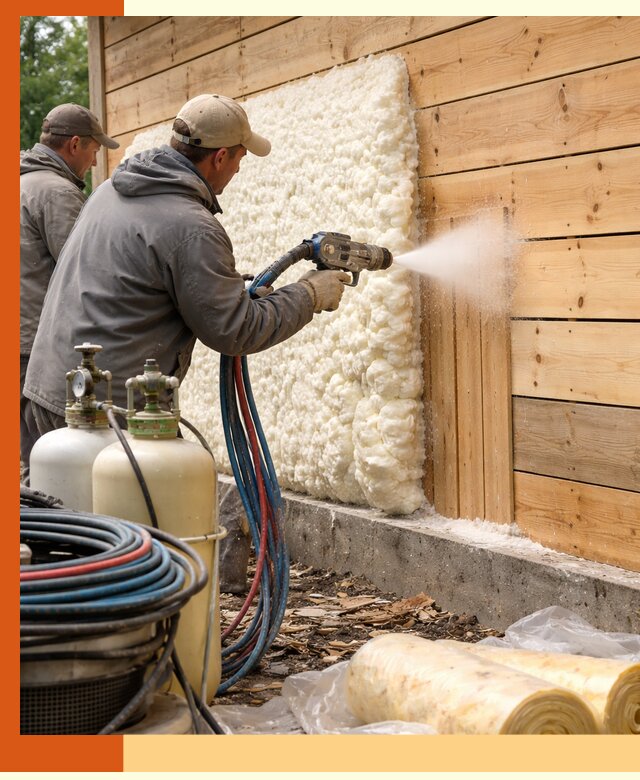Утепление деревянного дома пенополиуретаном в Анапе