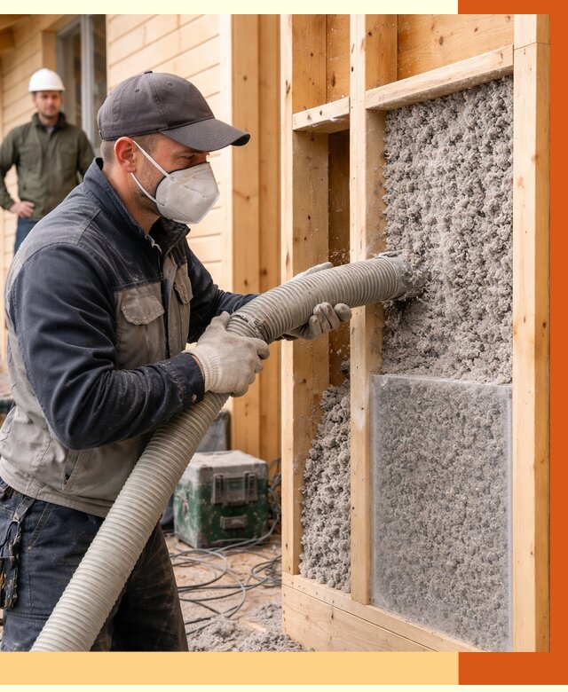 Утепление дома из бруса эковатой в Анапе от 1921 руб/м2 | ТепломастерНпа