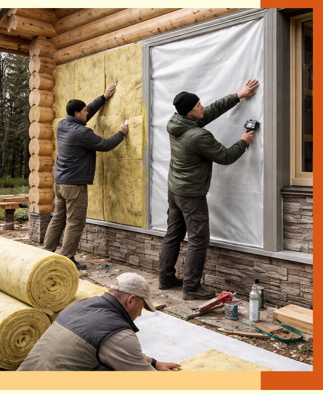 Утепление бревенчатого дома в Анапе от 7944 руб/м2 — заказать под ключ | ТепломастерНпа