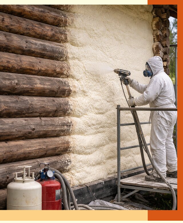 Утепление бревенчатого дома ППУ в Анапе под ключ от 6490 руб. | ТепломастерНпа