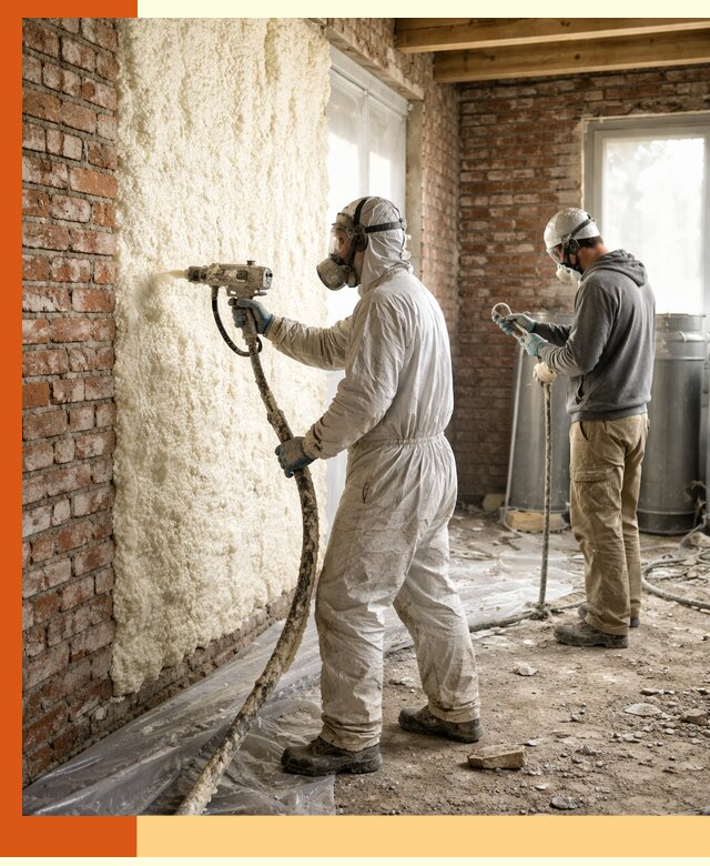 Утепление кирпичного дома пенополиуретаном в Анапе