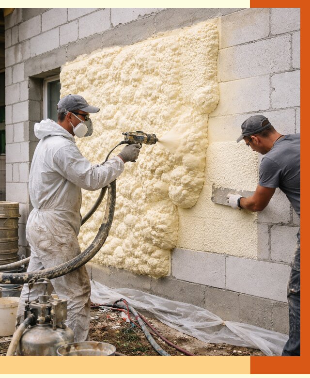 Утепление дома из газобетона ППУ в Анапе от 4984 руб./м² под ключ | ТепломастерНпа