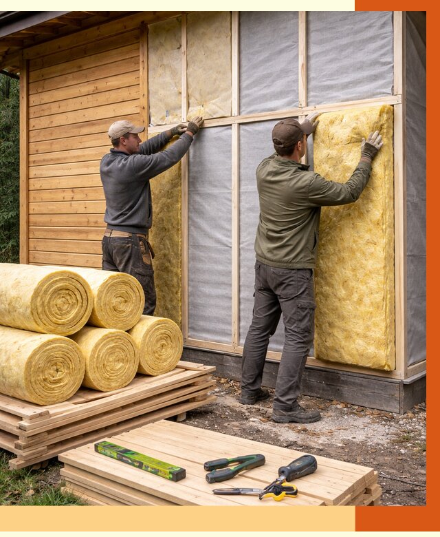 Утепление бани снаружи в Анапе от 88264 руб. под ключ | ТепломастерНпа