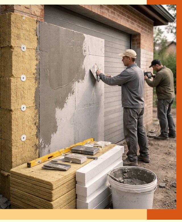 Утепление гаража снаружи в Анапе от 4361 руб. за м2 — наружное утепление под ключ | ТепломастерНпа