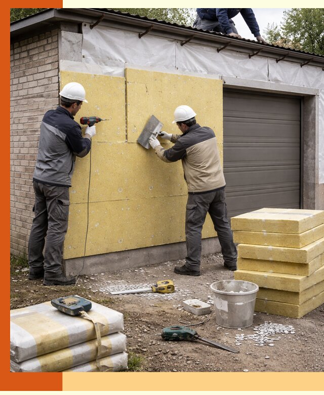 Утепление гаража снаружи в Анапе качественно и надёжно