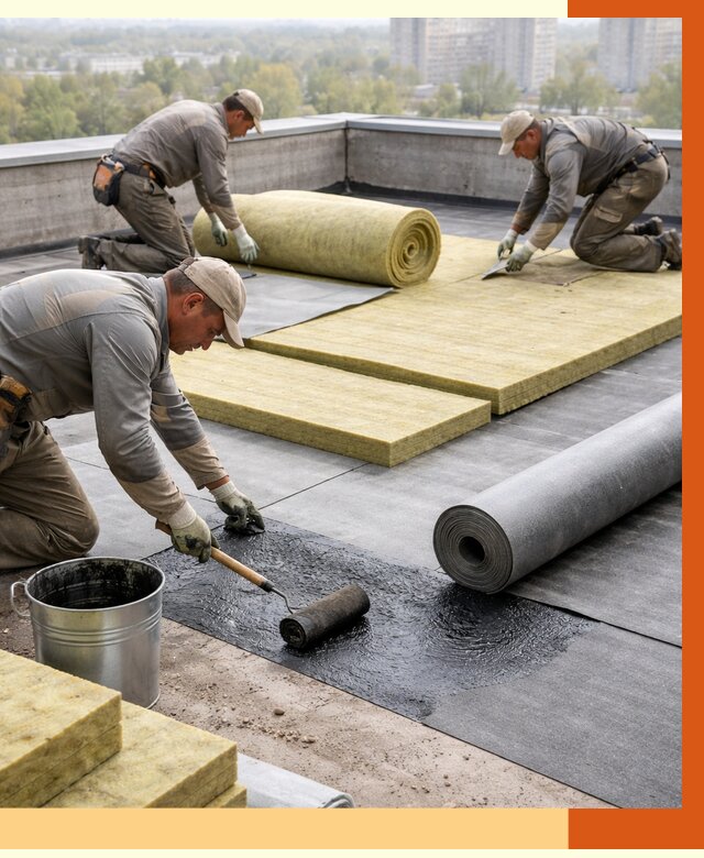 Утепление плоской крыши в Анапе от 7476 руб./м2 под ключ | ТепломастерНпа