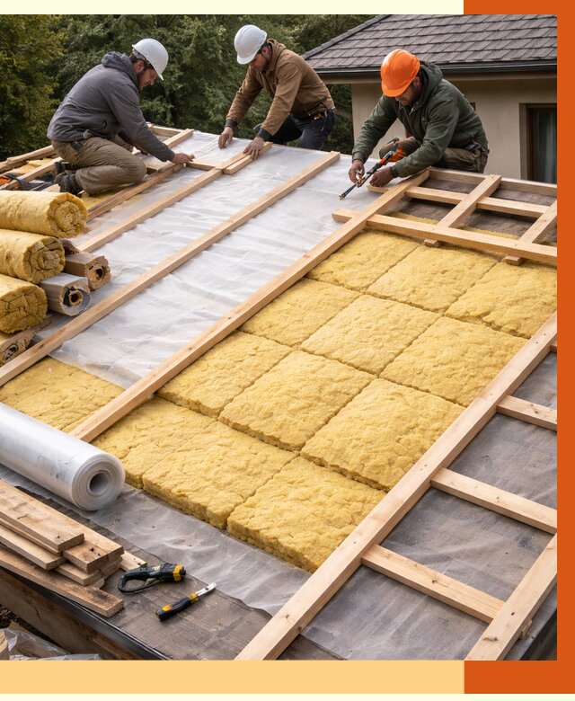 Утепление скатной крыши в Анапе от 1298 руб./м2 под ключ | ТепломастерНпа