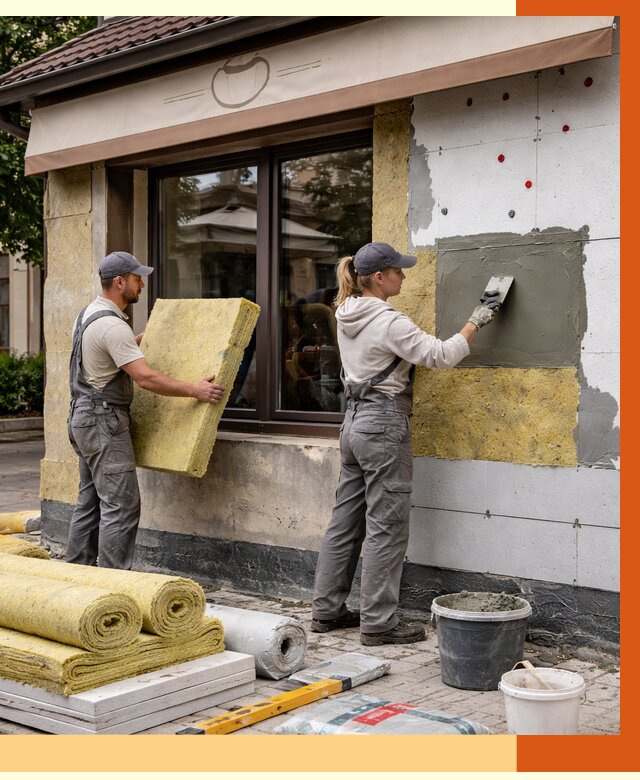 Утепление кафе в Анапе от 4361 руб/м2 — комплексно под ключ | ТепломастерНпа