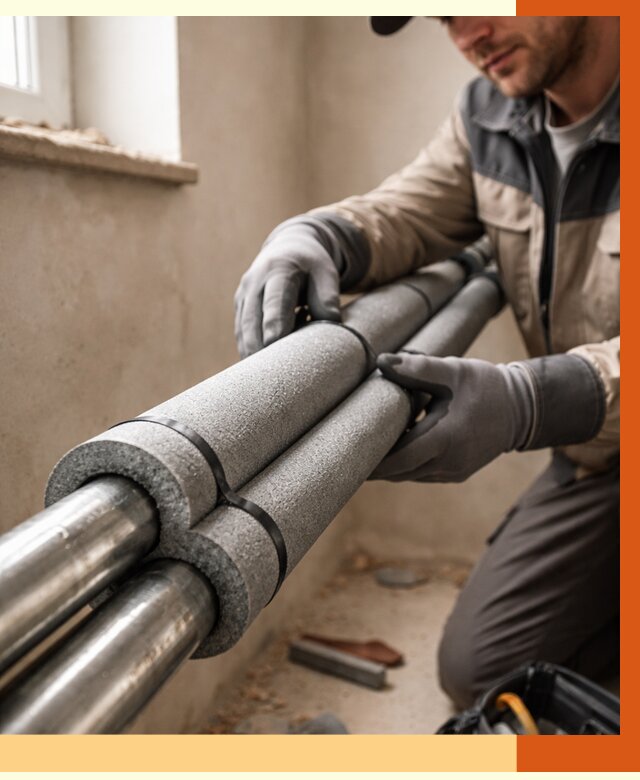 Утепление труб отопления в Анапе от 2959 руб. за м² — услуги под ключ | ТепломастерНпа