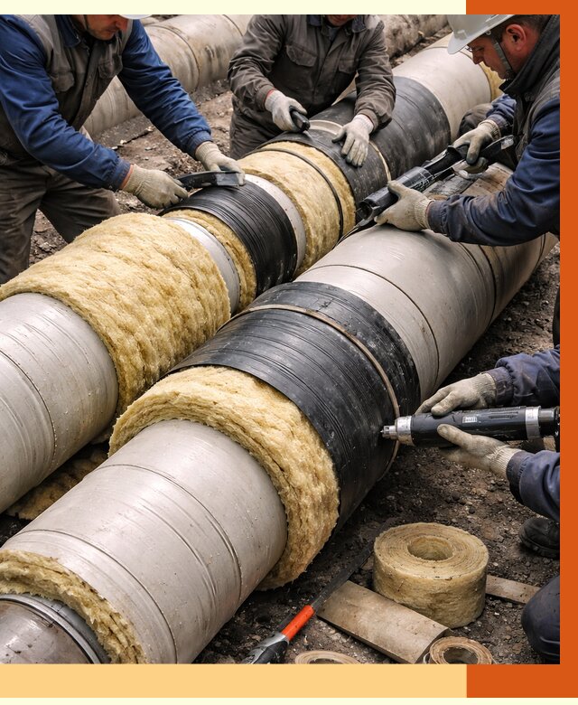 Утепление трубопровода в Анапе под ключ от 1921 руб. — надежно и выгодно | ТепломастерНпа