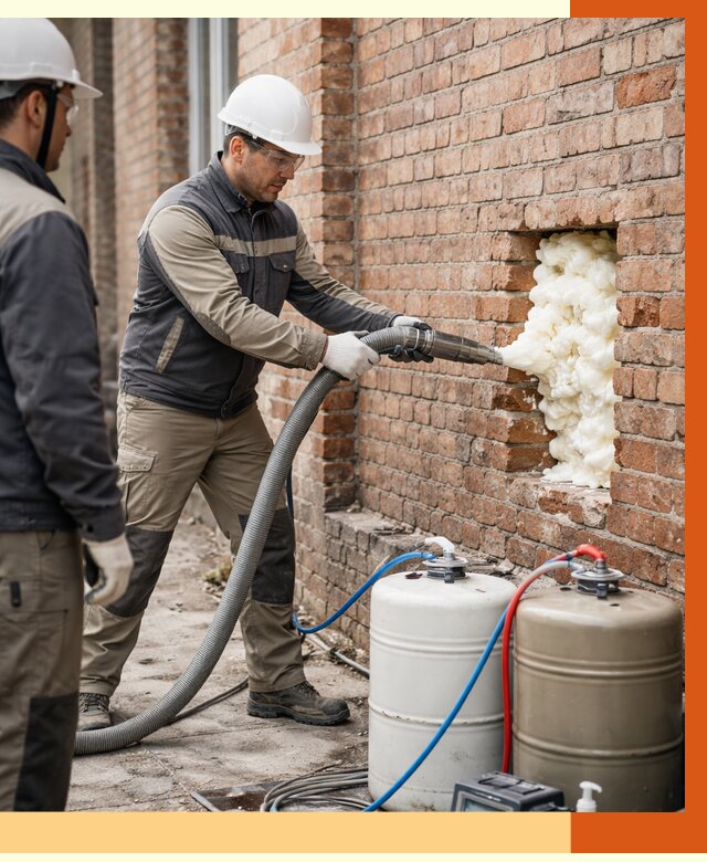 Заливка ППУ в пустоты кирпичной стены в Анапе от 2856 руб. | ТепломастерНпа