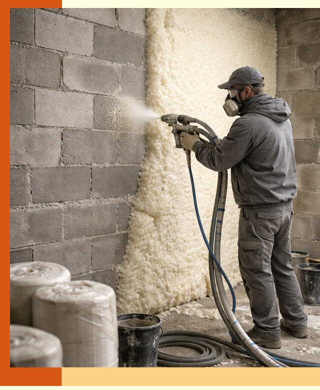 Утепление блочной стены ППУ в Анапе качественно и надёжно