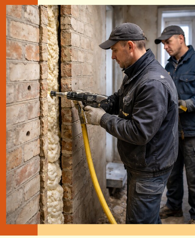 Межстеновое утепление пенополиуретаном в Анапе