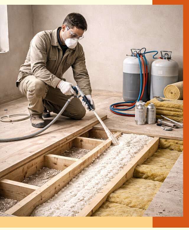 Заполнение полостей межэтажного перекрытия в Анапе от 4361 руб. | ТепломастерНпа