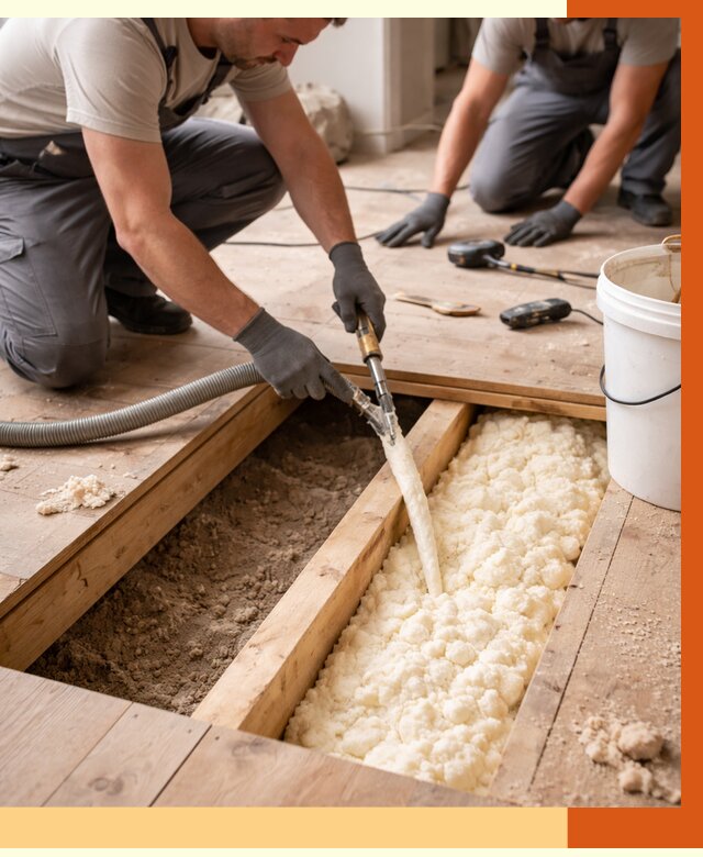 Заполнение пустот пола в Анапе от 2804 руб. — утепление пустот пола под ключ | ТепломастерНпа