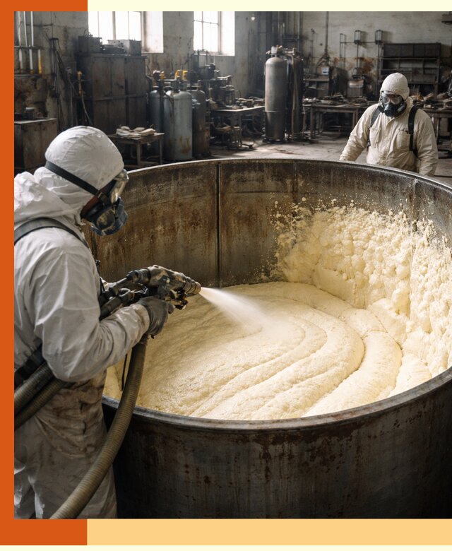 Заливка ппу в емкости с полной изоляцией и герметизацией в Анапе