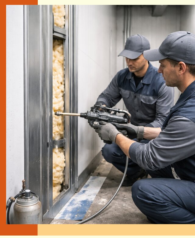 Заполнение пустот холодильных панелей в Анапе специализированной пеной