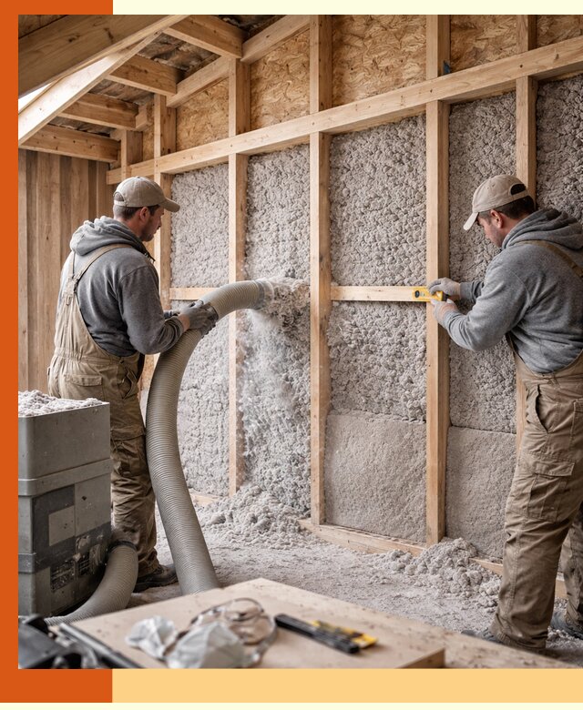 Утепление эковатой стен, потолков и перекрытий в Анапе