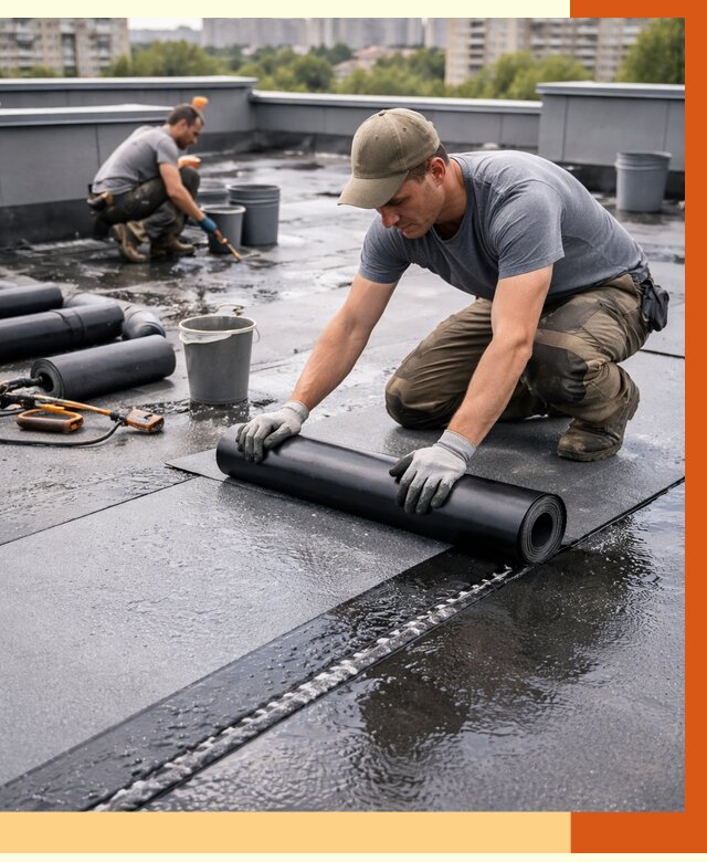 Гидроизоляция плоской кровли в Анапе от 4673 руб./м2 — профессионально | ТепломастерНпа
