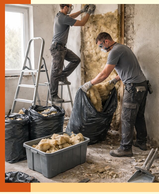 Демонтаж старого утеплителя и вывоз отходов в Анапе