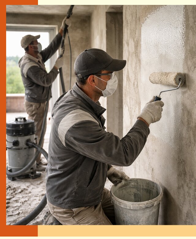 Подготовка поверхности под напыление утеплителя в Анапе