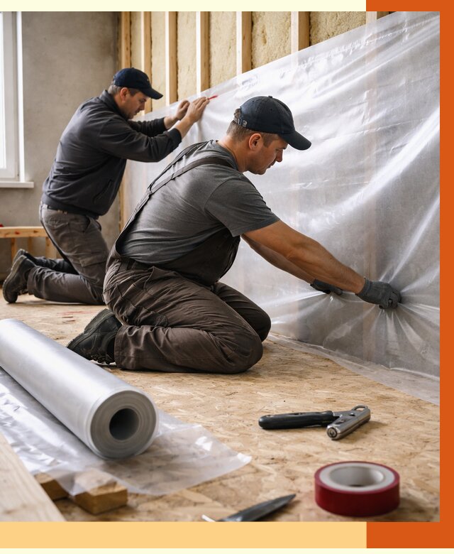 Монтаж пароизоляции в Анапе от 2596 руб. — установка и укладка под ключ | ТепломастерНпа