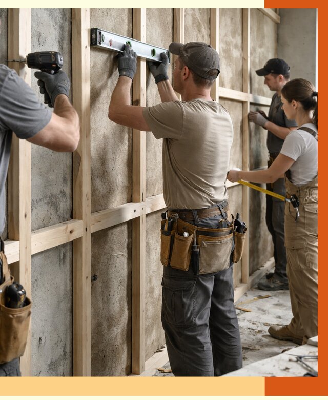 Монтаж обрешетки под утепление в Анапе от 1194 руб/м² | Заказать у ТепломастерНпа